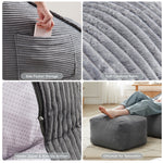 Cloud Bean Bag Chair with Ottoman for Adults