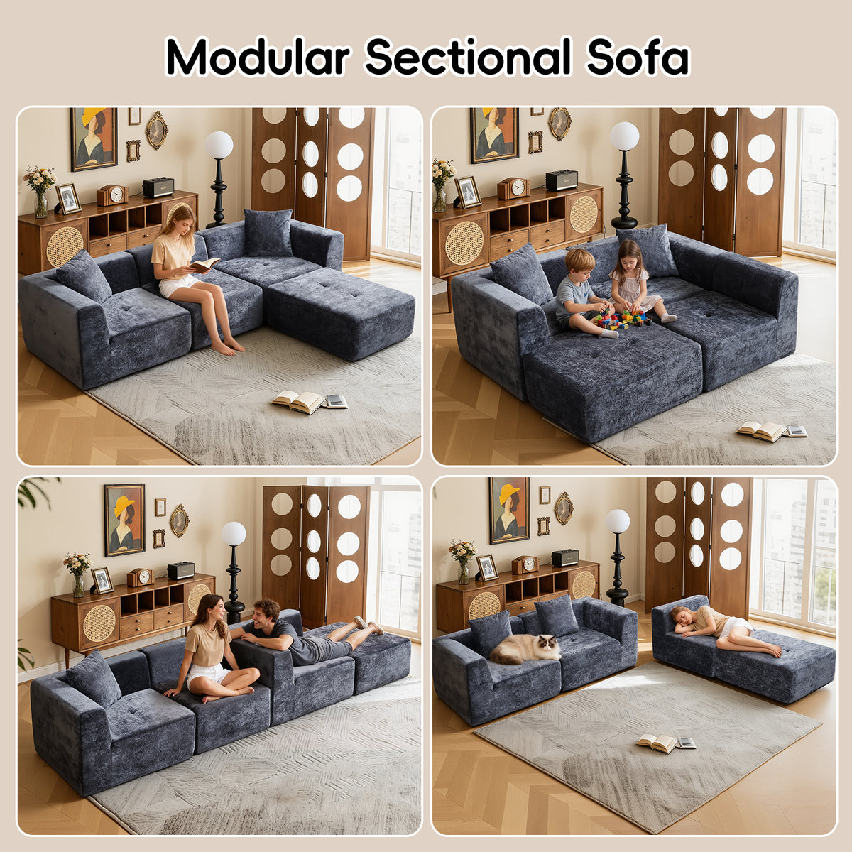 108" Modular Sectional Sofa L-Shape Chaise