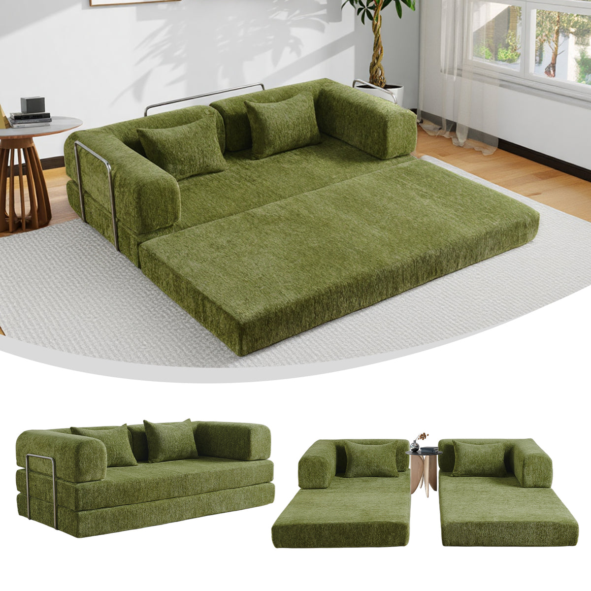 AIMSTYTO 5-in-1 Convertible Folding Sofa Bed