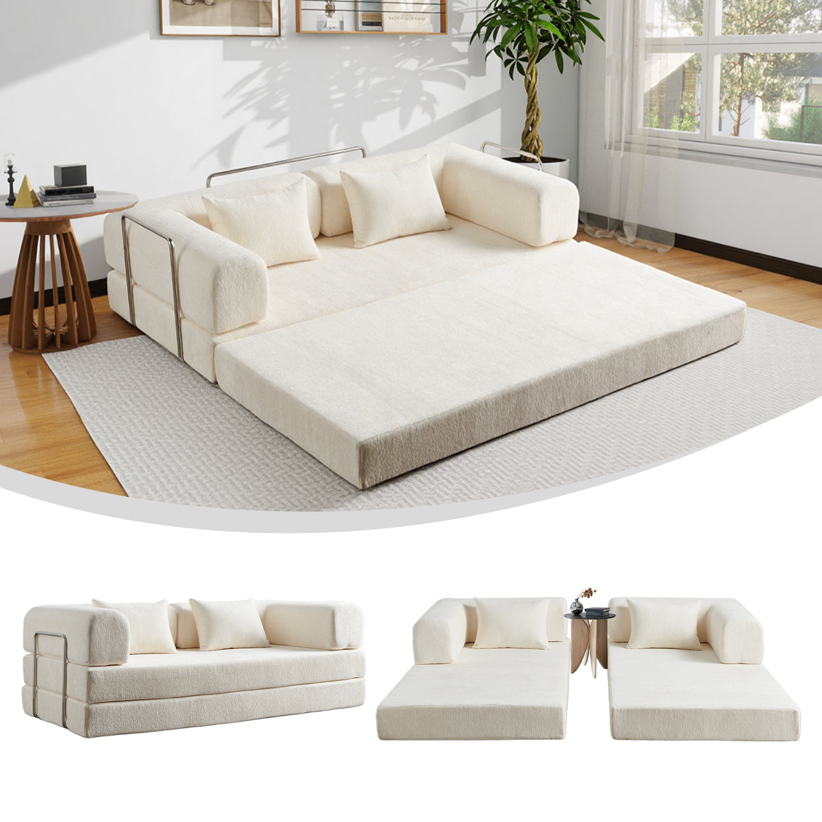 AIMSTYTO 5-in-1 Convertible Folding Sofa Bed