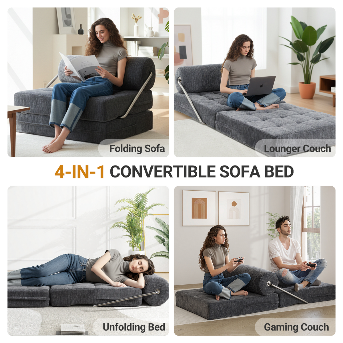 4-in-1 Folding Sofa Bed