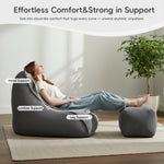 Cloud Bean Bag Chair with Ottoman for Adults