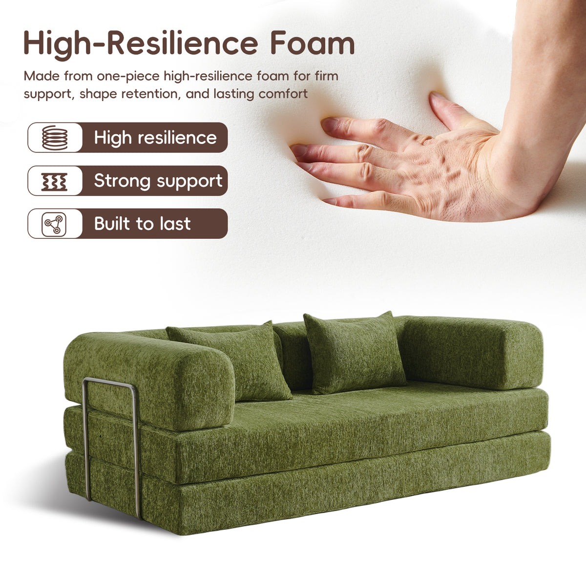 AIMSTYTO 5-in-1 Convertible Folding Sofa Bed