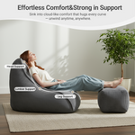Cloud Bean Bag Chair with Ottoman for Adults