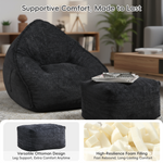 Cloud Bean Bag Chair with Ottoman for Adults