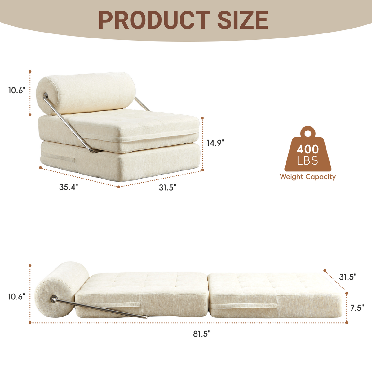 4-in-1 Folding Sofa Bed