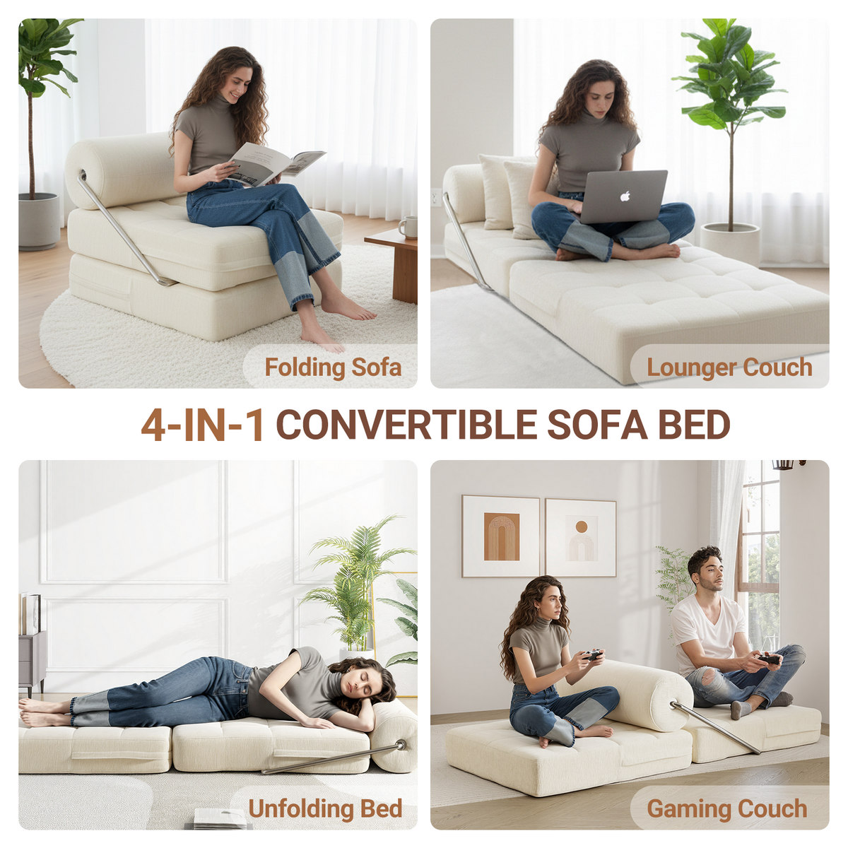 4-in-1 Folding Sofa Bed