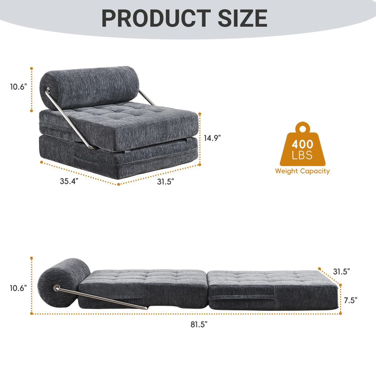 4-in-1 Folding Sofa Bed